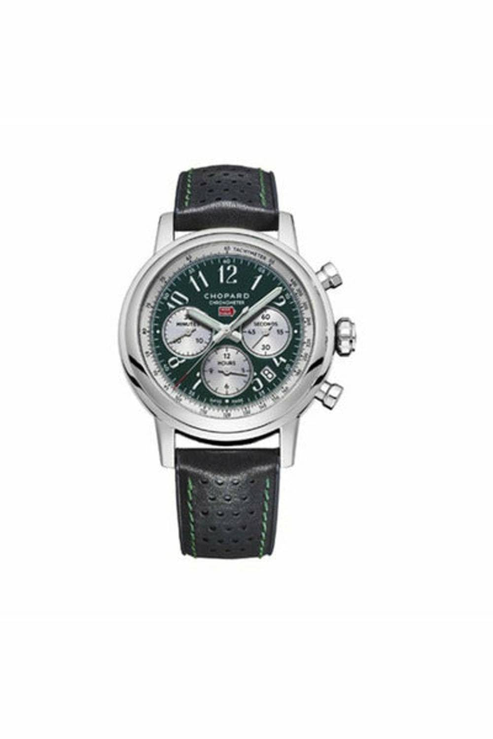 chopard mille miglia stainless steel and leather watch limited edition of 300 pieces ref. 168589-3009