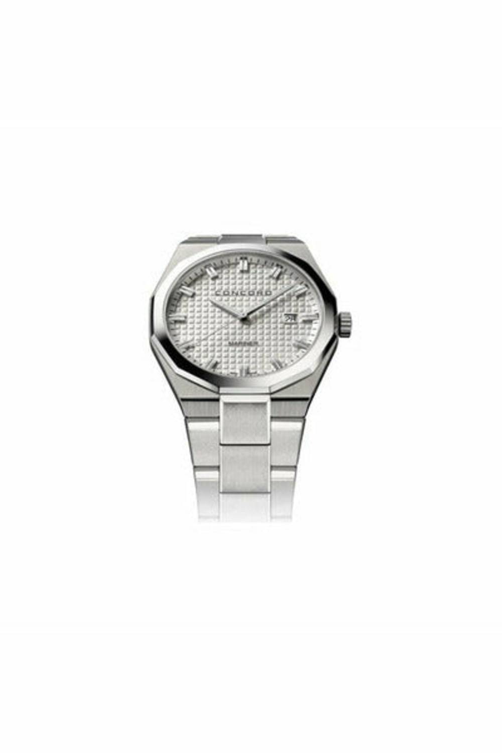 concord mariner quartz steel silver dial 41mm men's watch