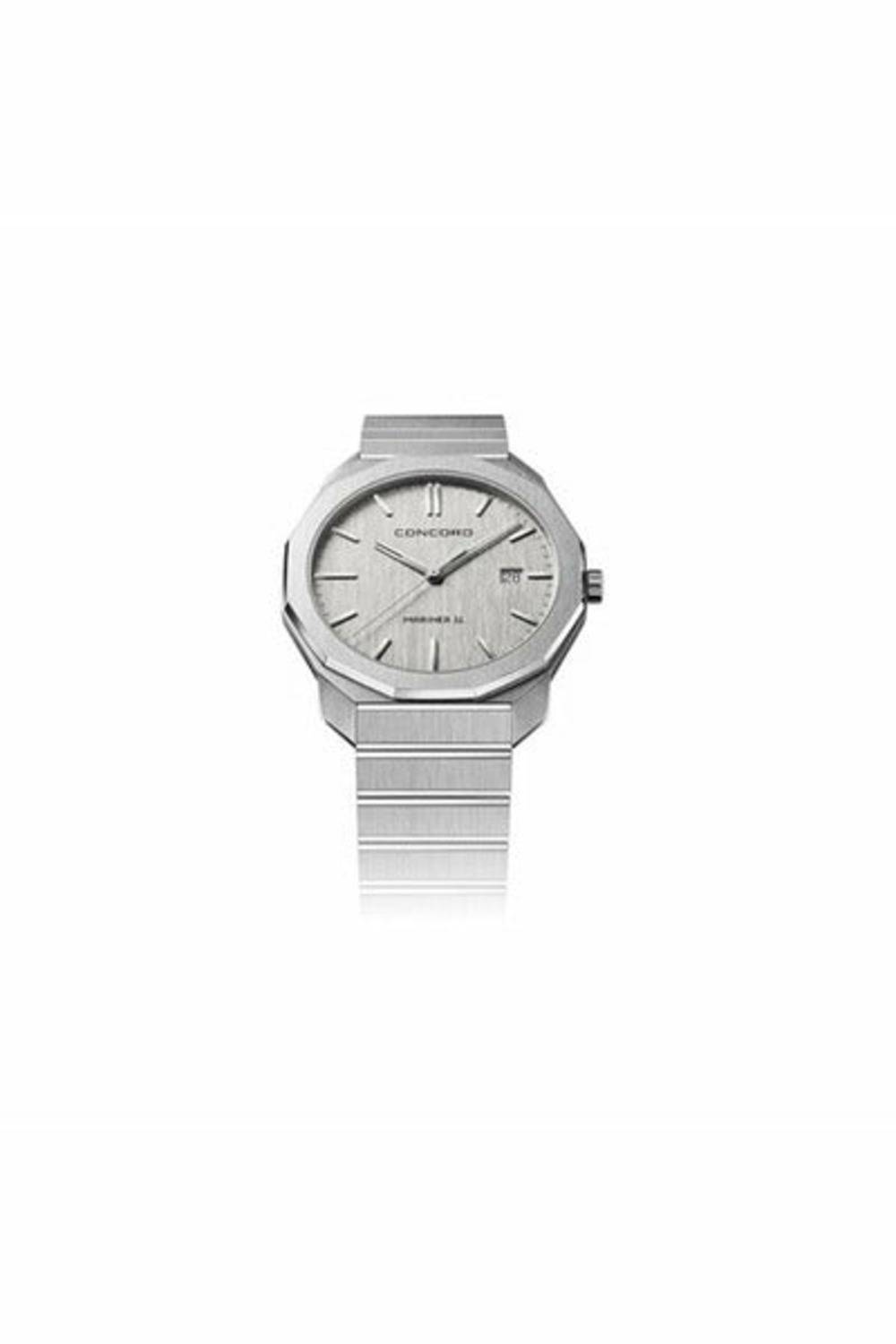 concord mariner silver galvanic dial 40mm men's watch