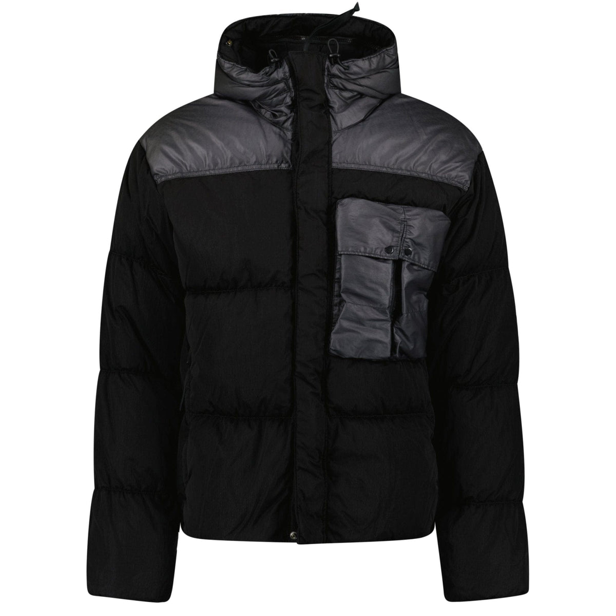 CP Company Eco Chrome R Mixed Goggle Down Jacket Black — M — Front View