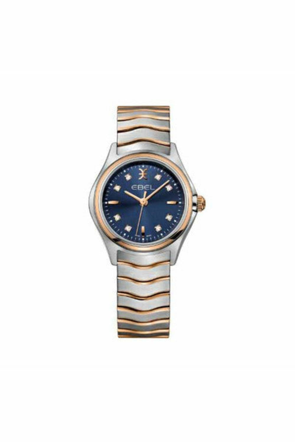 ebel wave 30mm stainless steel / 18k rose gold ladies watch