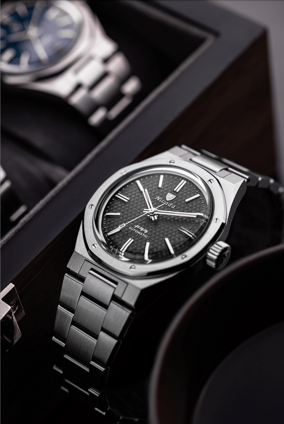 Nivada Grenchen F77 Black No Date