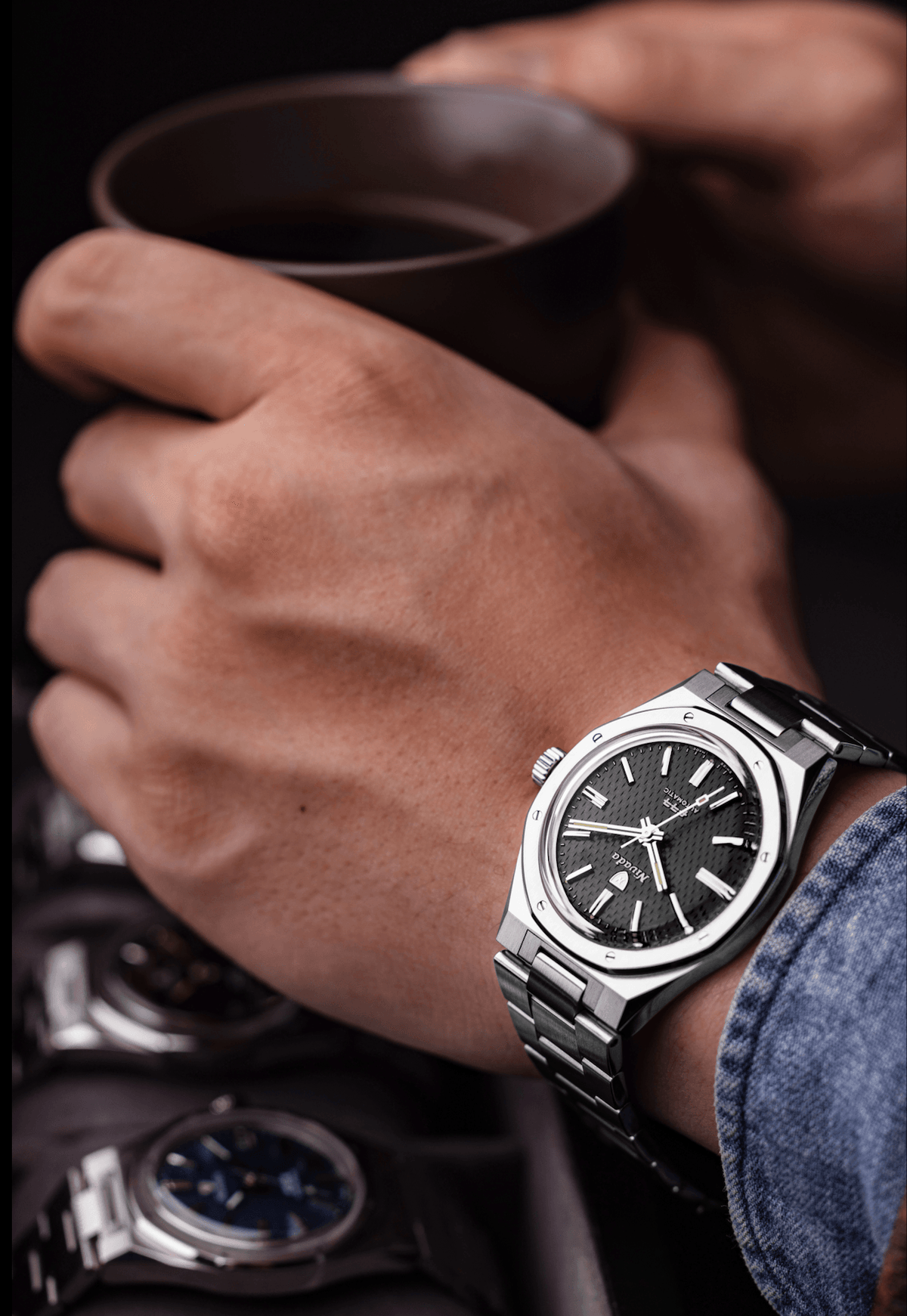 Nivada Grenchen F77 Black No Date