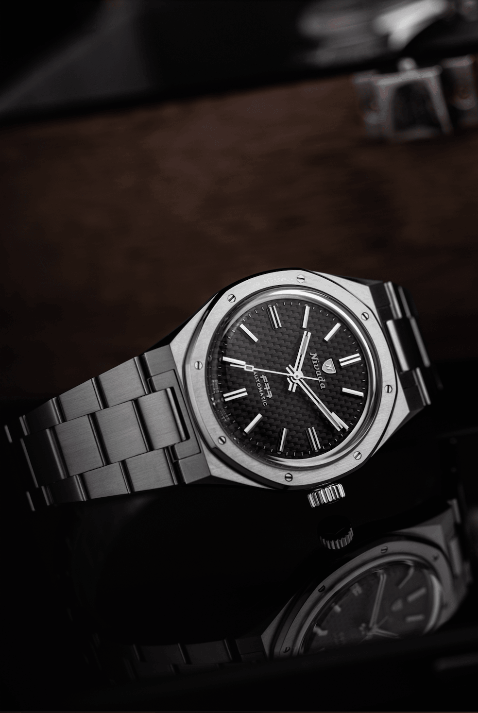 Nivada Grenchen F77 Black No Date