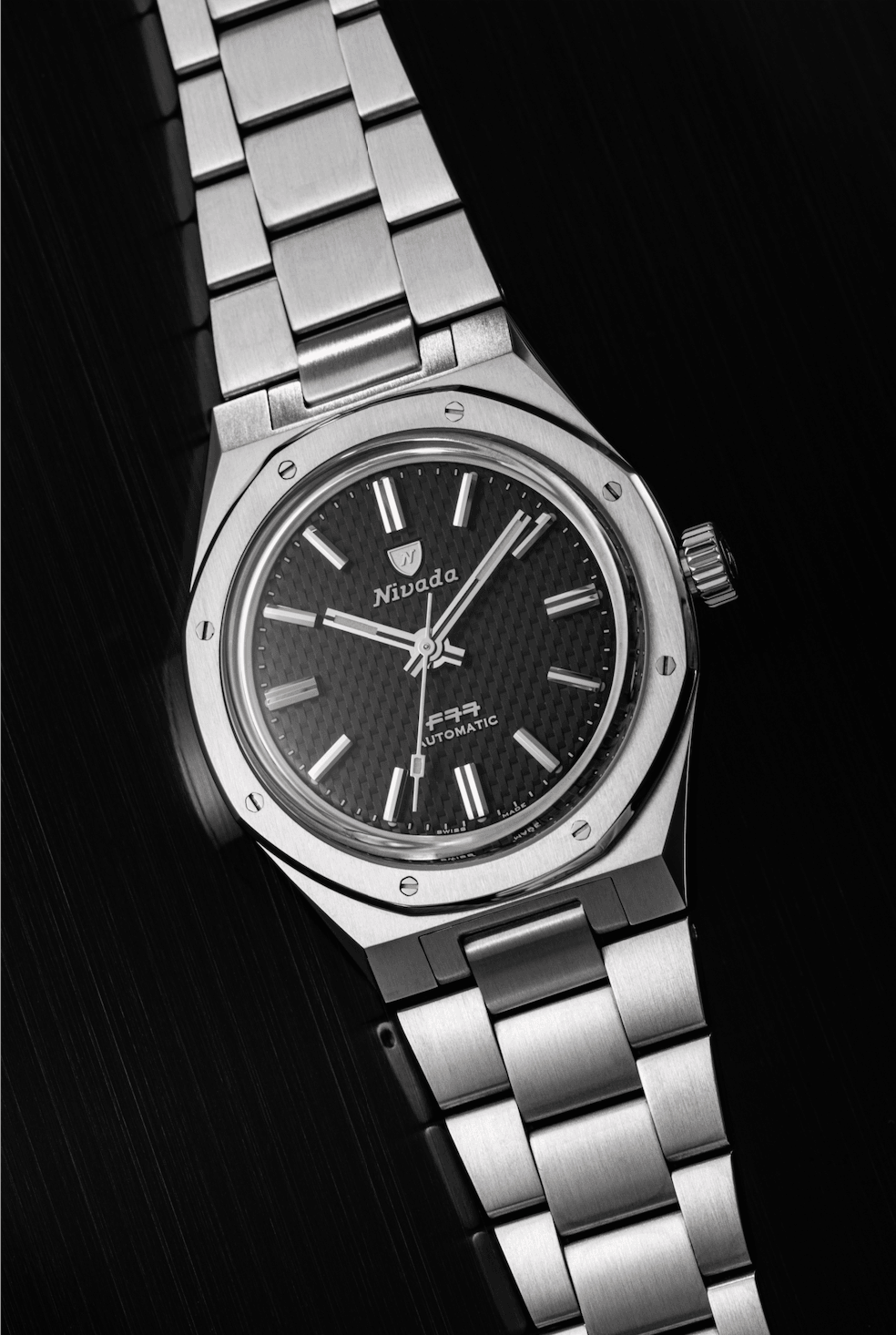 Nivada Grenchen F77 Black No Date