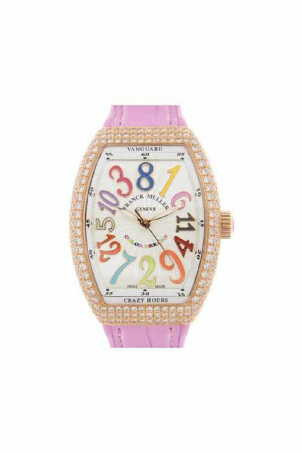 franck muller vanguard color of dreams crazy hours 32mm 18k rose gold ladies watch