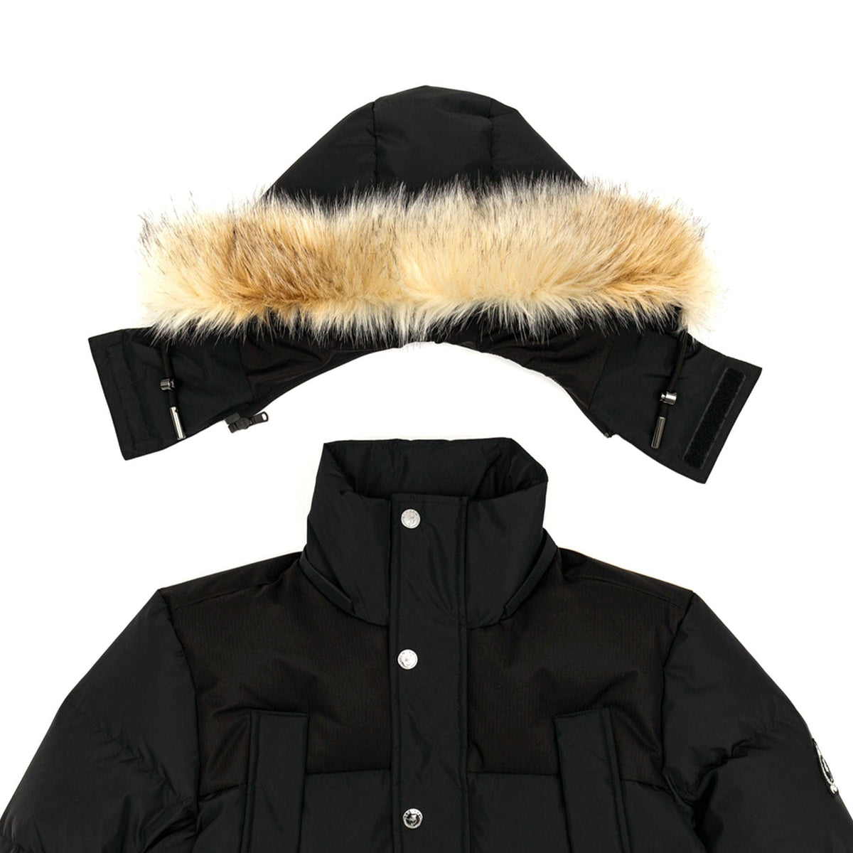 Benjart Fur Parka 'Black' — XXS — Detail View