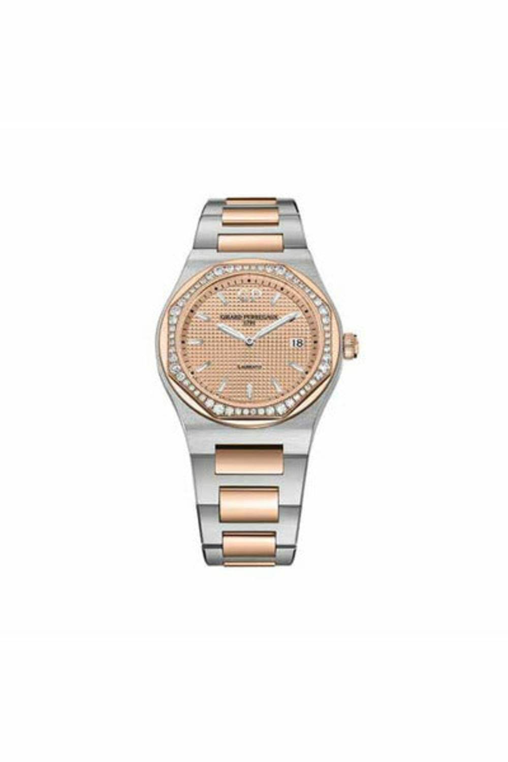 girard perregaux laureato 34mm 18k rose gold / stainless steel ladies watch