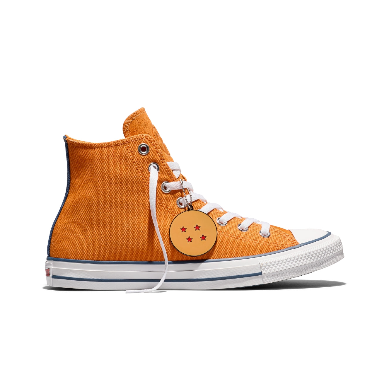 Converse Chuck Taylor All Star Dragon Ball Z — classic canvas upper with Goku ankle patch, Dragon Ball charm, and cobranded details