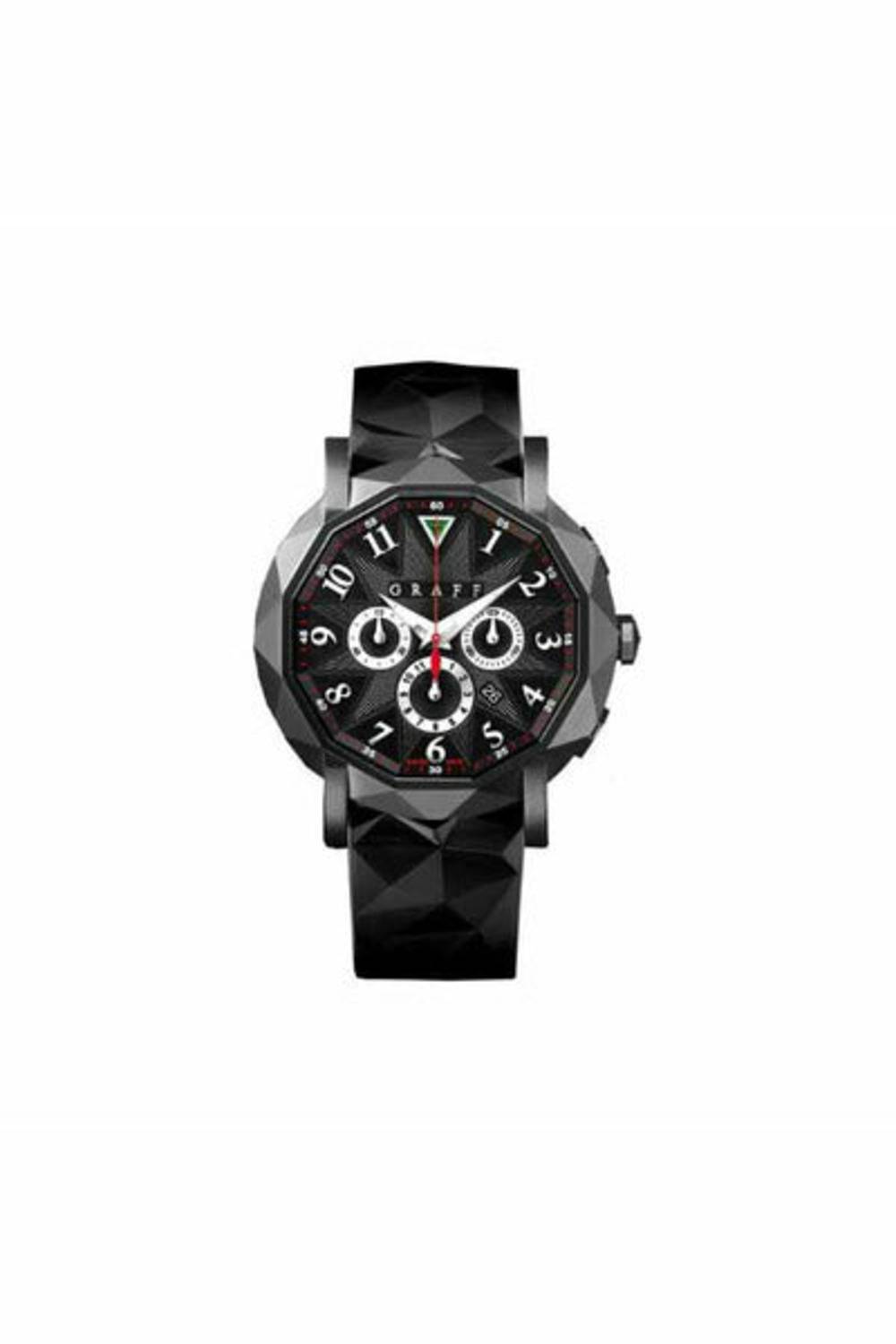 graff chronograff 42mm black steel pvd men's watch