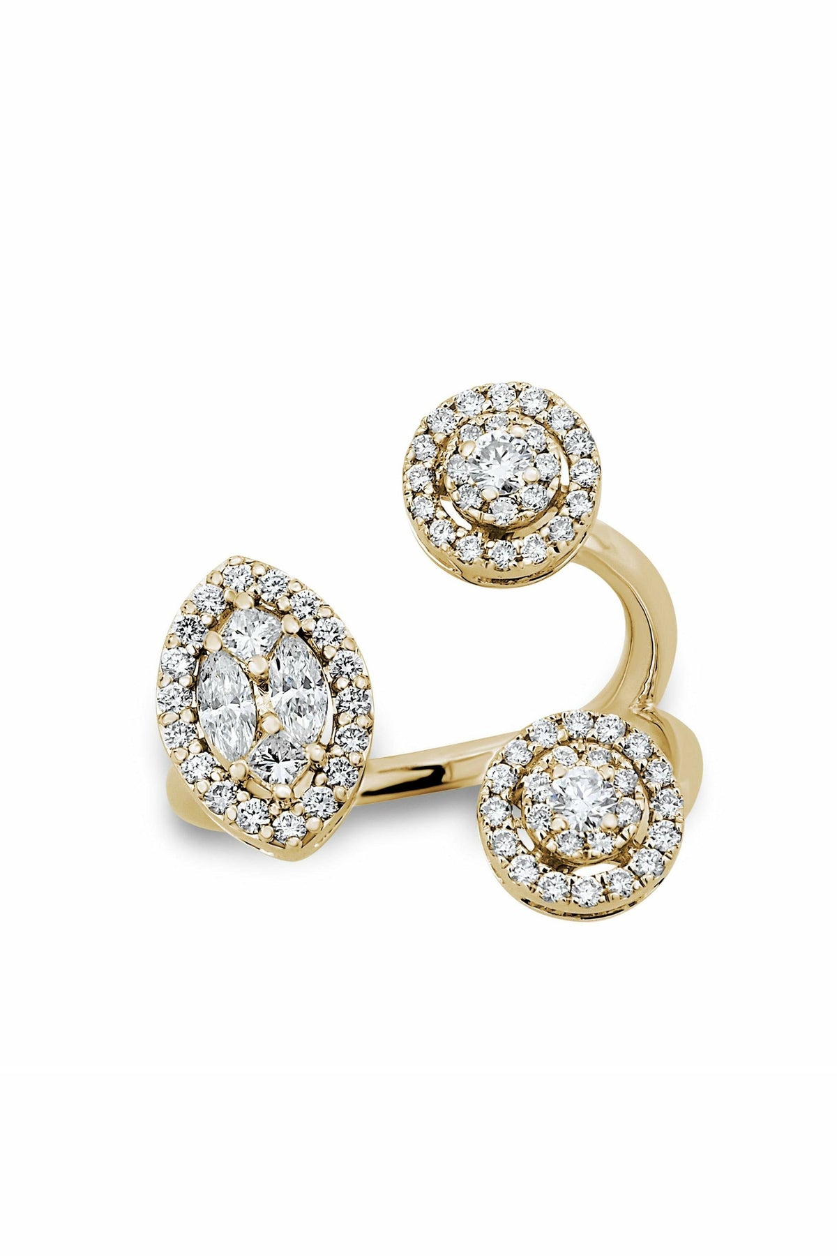 illusion marquise and round with halo