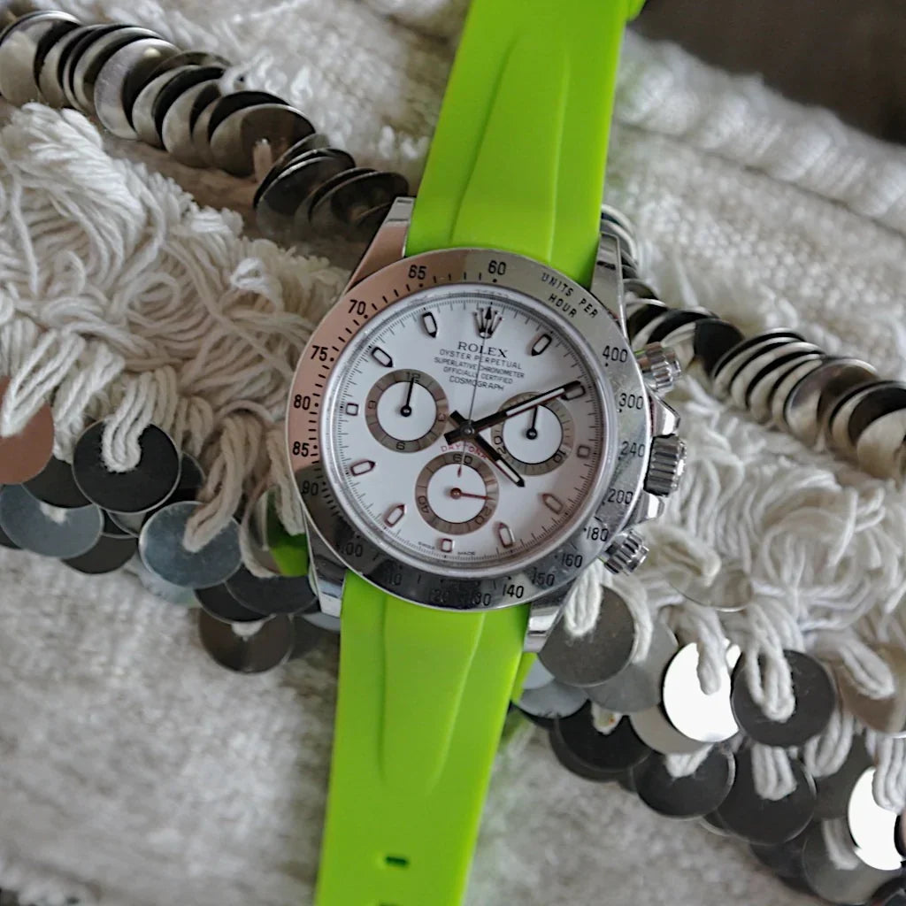 Tempomat- 20mm Curved Ended Lime Rubber Strap