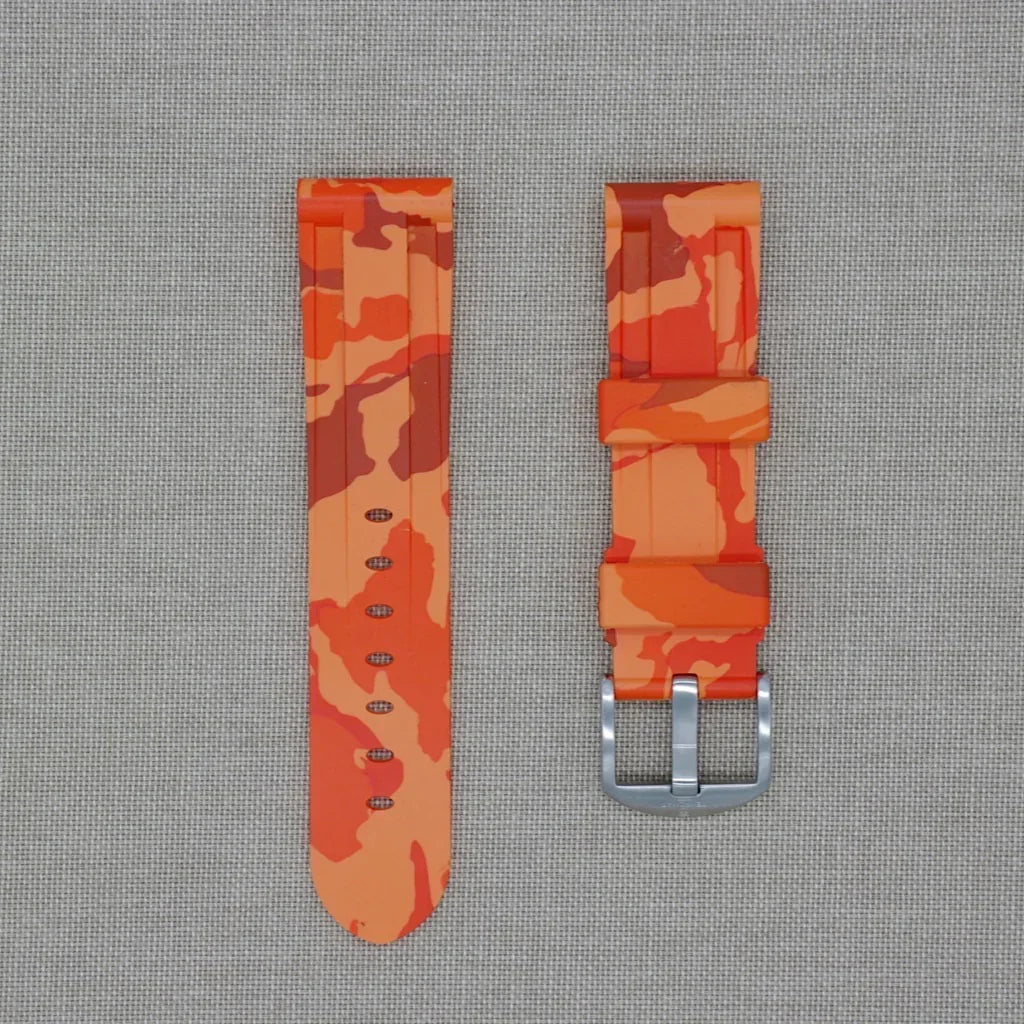 Tempomat - 22mm Orange Camo Rubber