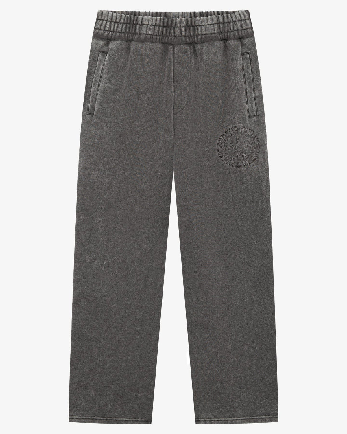 Magiri Embroidered Acid Wash Joggers 'Washed Grey' — Washed Grey — Size S — Front View