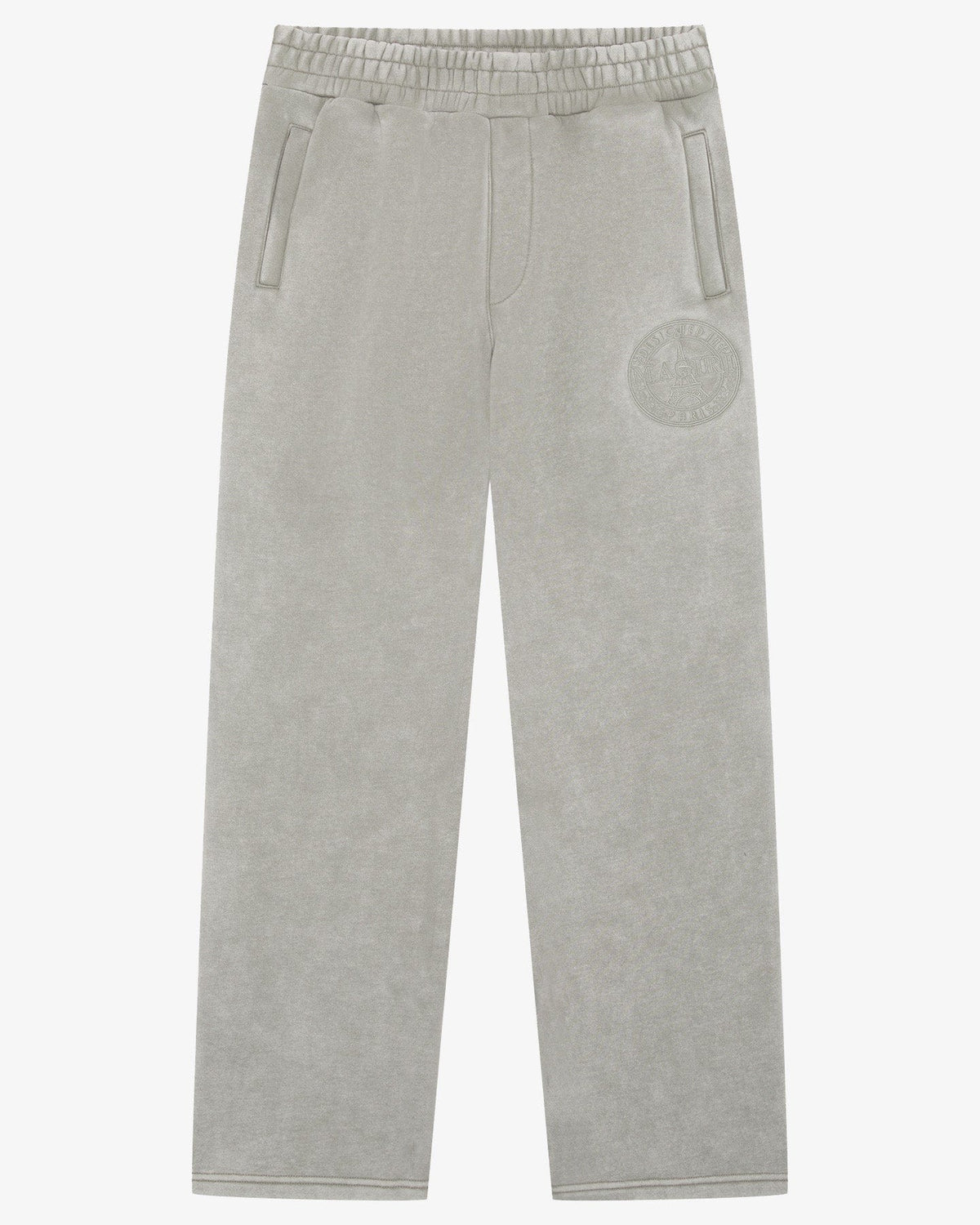 Magiri Embroidered Acid Wash Joggers 'Washed Oatmeal' — Washed Oatmeal — Size S — Front View