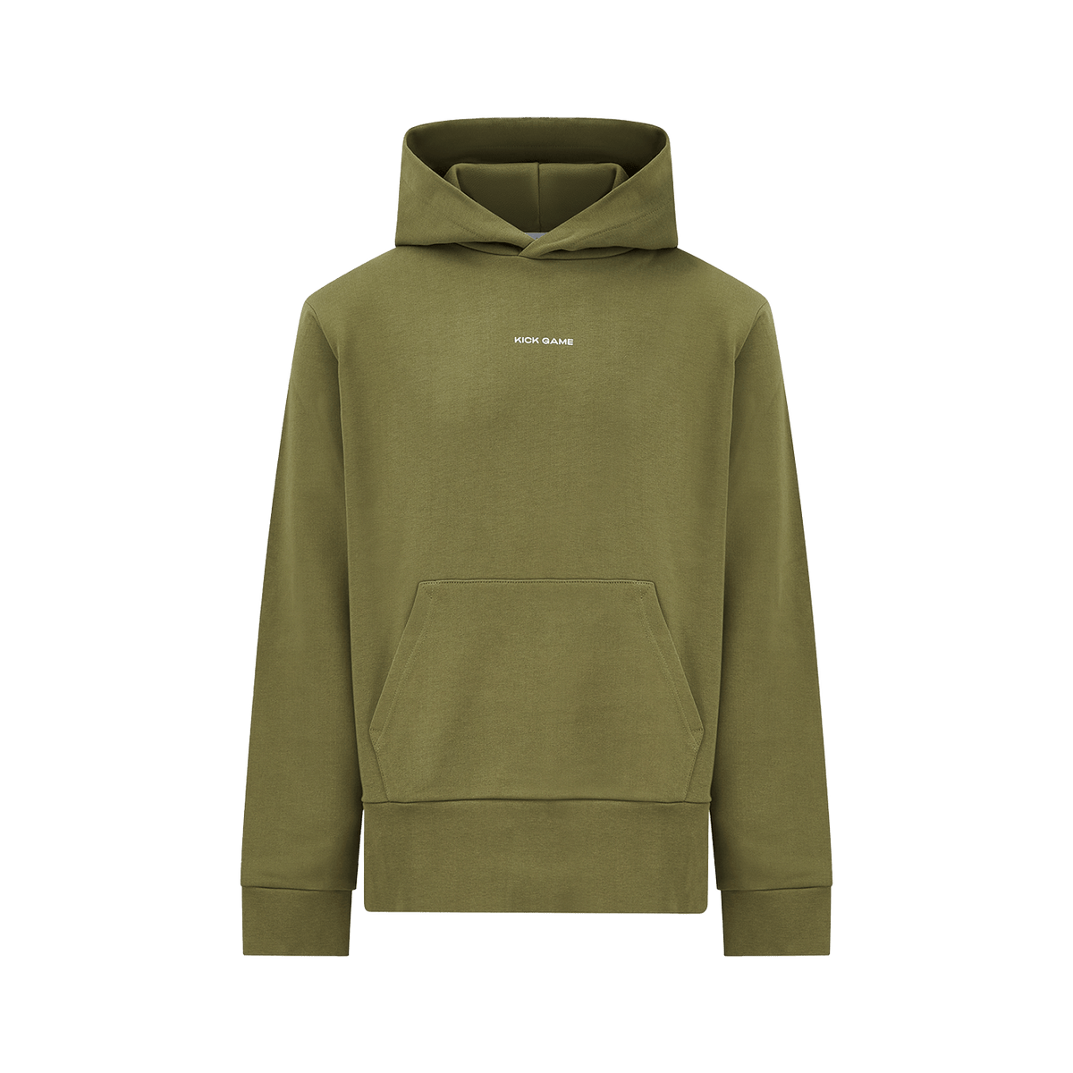 Kick Game Logo Hoodie 'Olive' — XXS — Front View