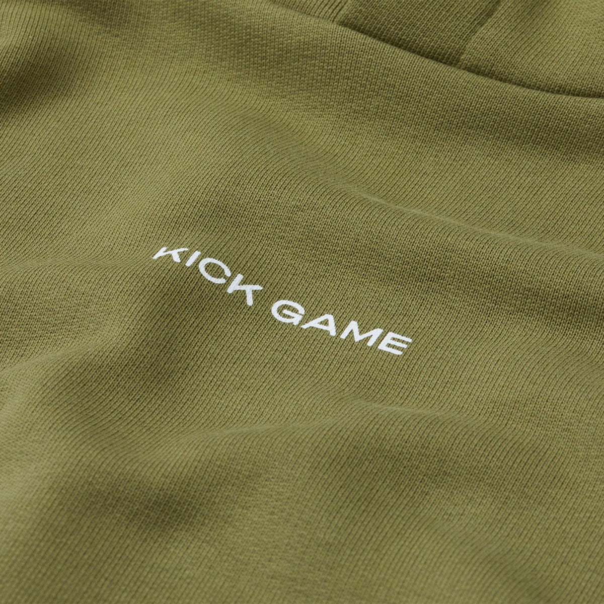 Kick Game Logo Hoodie 'Olive' — XXS — Side View