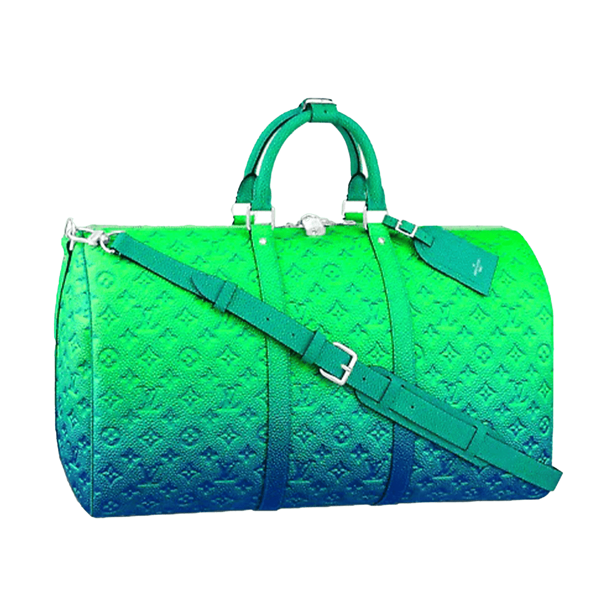 Louis Vuitton Keepall 50B Taurillon Illusion Blue/Green — Front View