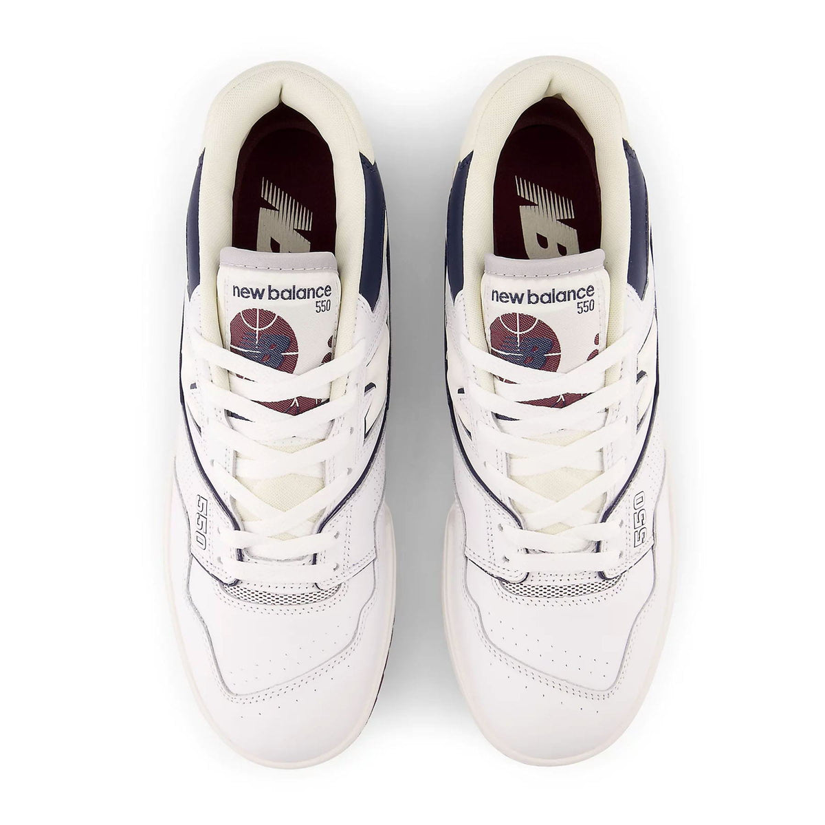 New Balance 550 'White Maroon Natural Indigo' — UK 3.5 | EU 36 | US 4 — Back View