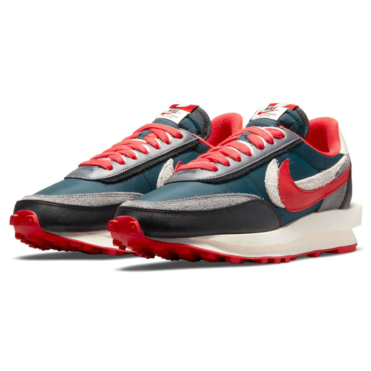 sacai x Undercover x LDWaffle 'Midnight Spruce University Red' — UK 3 | EU 35.5 | US 3.5 — Side View