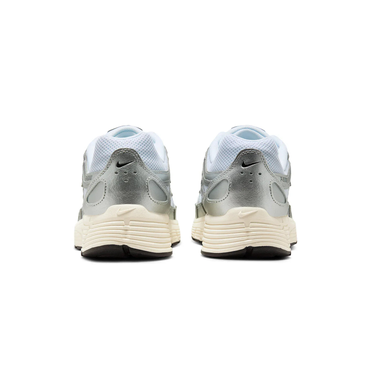 Nike P-6000 White Metallic Silver Flat Silver Black — 3 UK — Top View