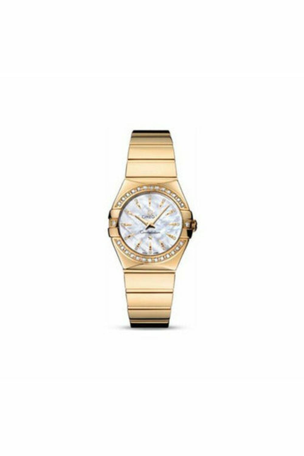 omega constellation 18kt yellow gold 27mm ladies watch