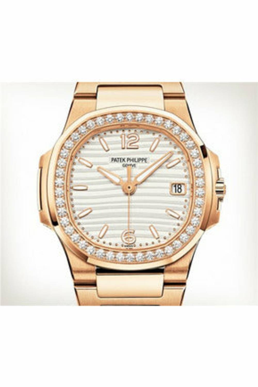 Patek Philippe Nautilus 7010/1R-011 Rose Gold Diamond Bezel Quartz