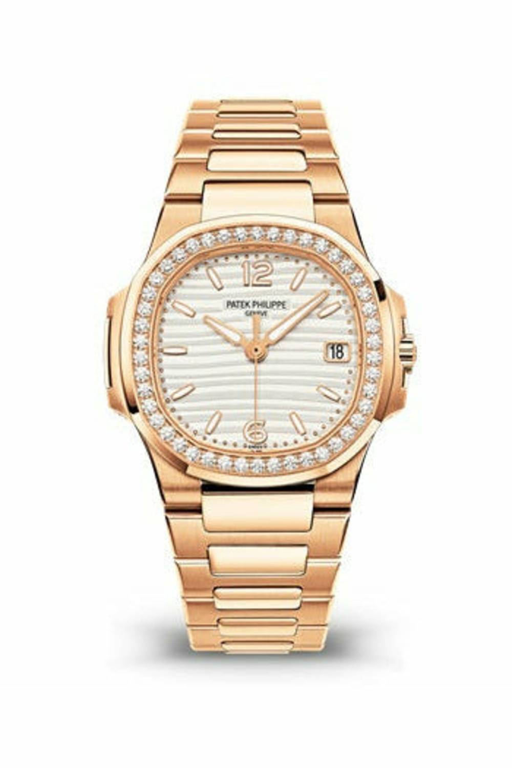 Patek Philippe Nautilus 7010/1R-011 Rose Gold Diamond Bezel Quartz
