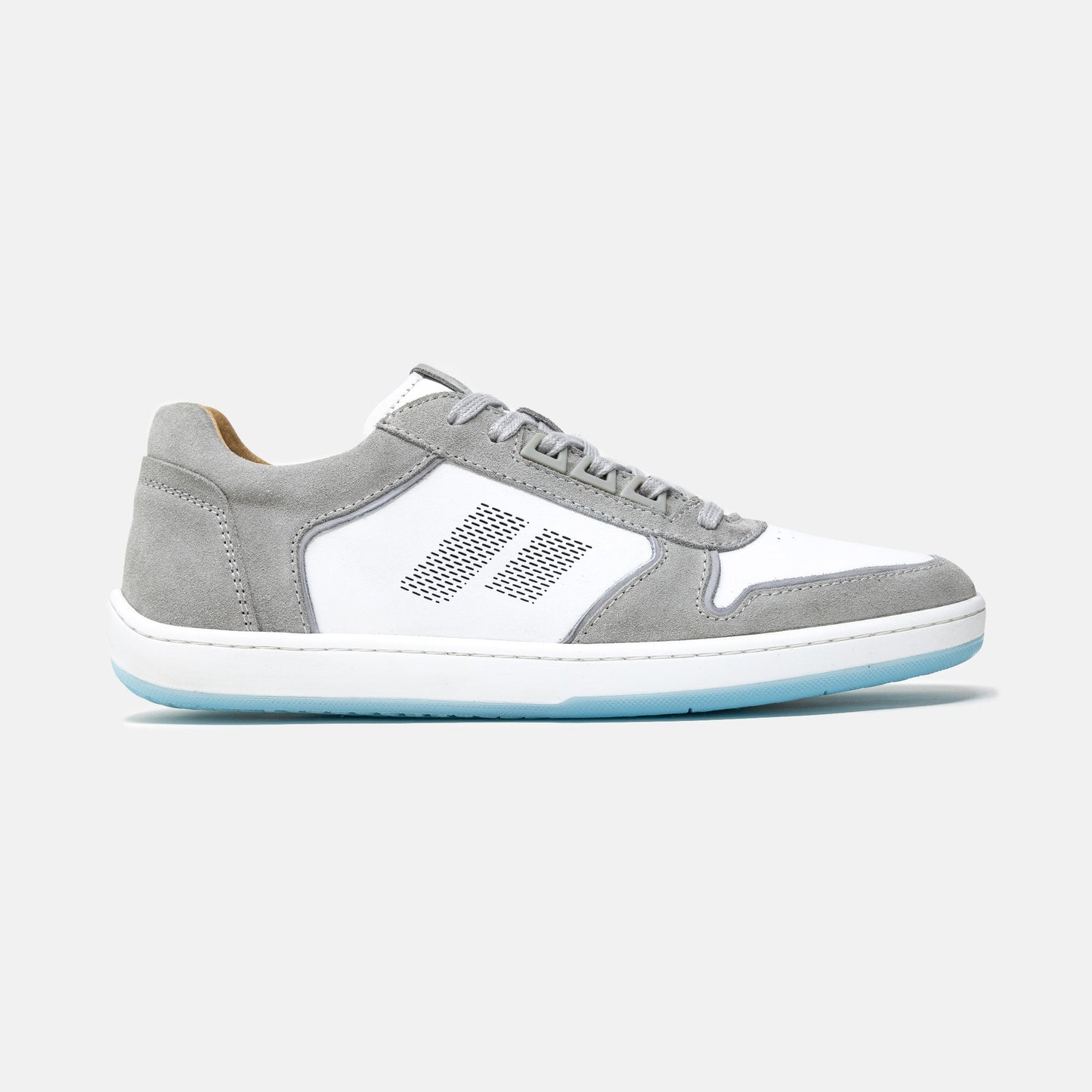 Men's Drift Driving Shoes in White/Grey, lateral view