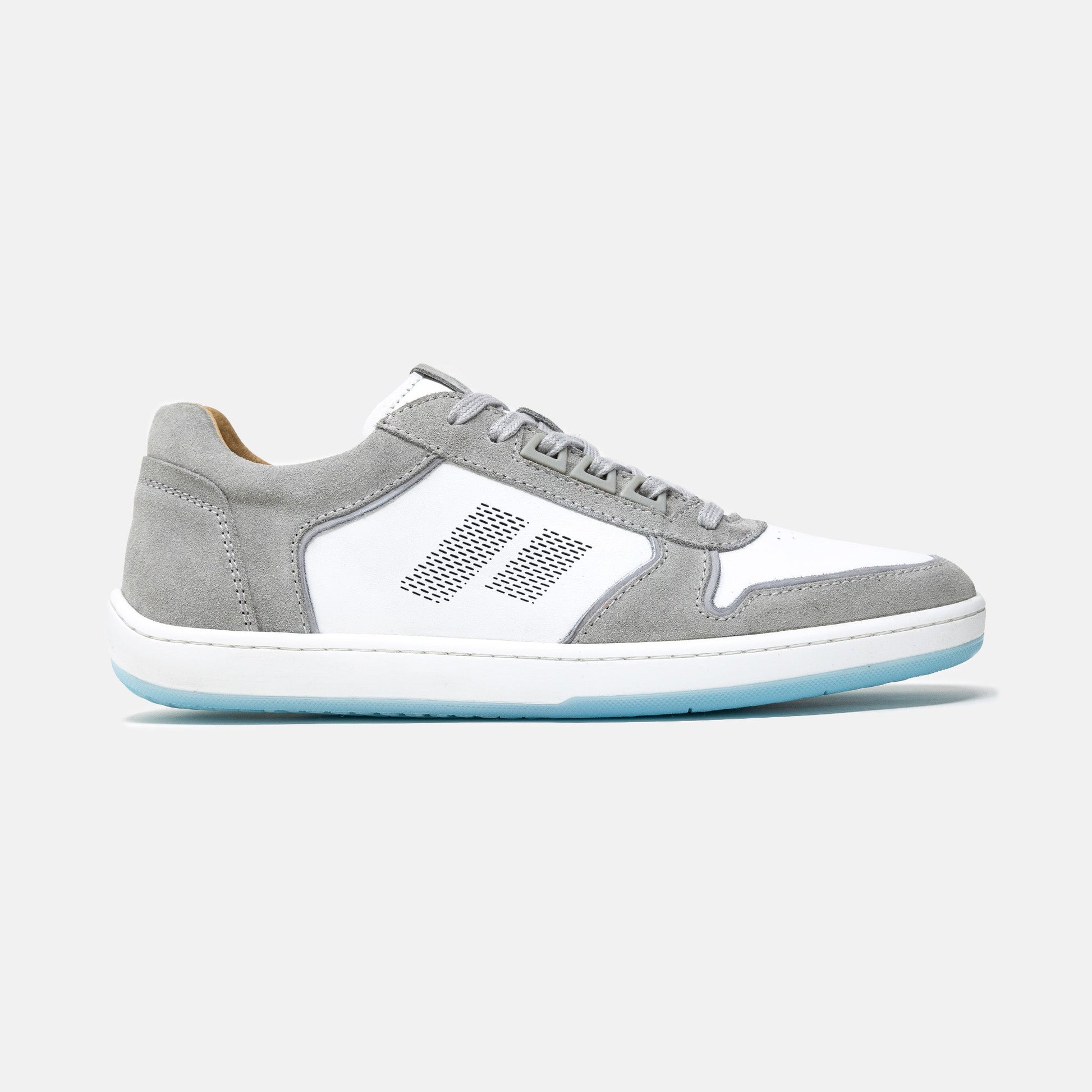 Men's Drift Driving Shoes in White/Grey, lateral view