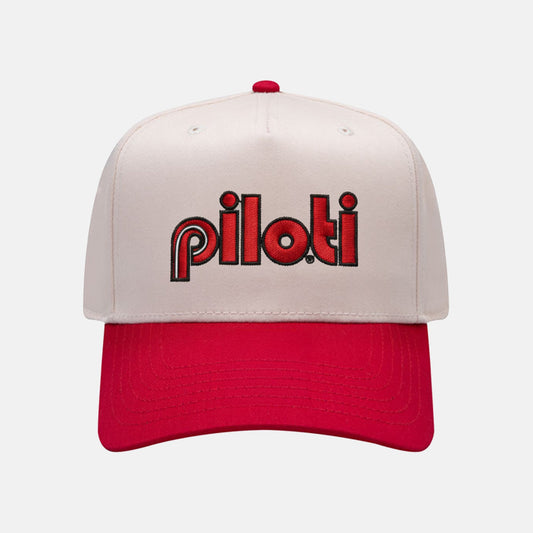 Vintage Piloti Hat - Natural/Red