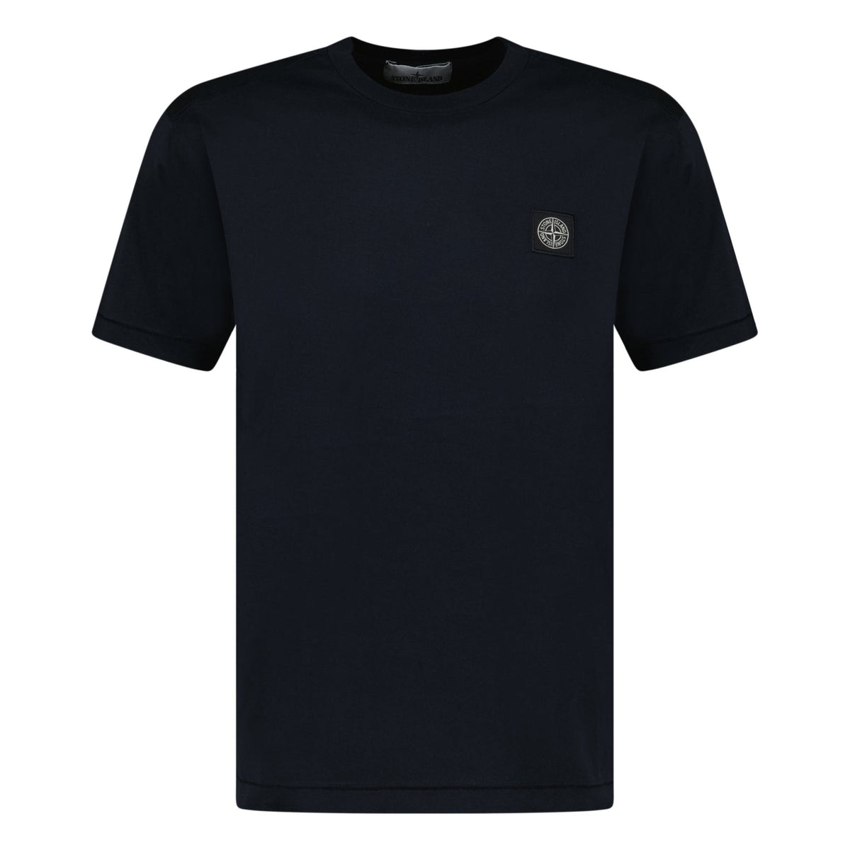 Stone Island Slim-Fit Short-Sleeve T-Shirt With Compass Patch Navy — S — Front View
