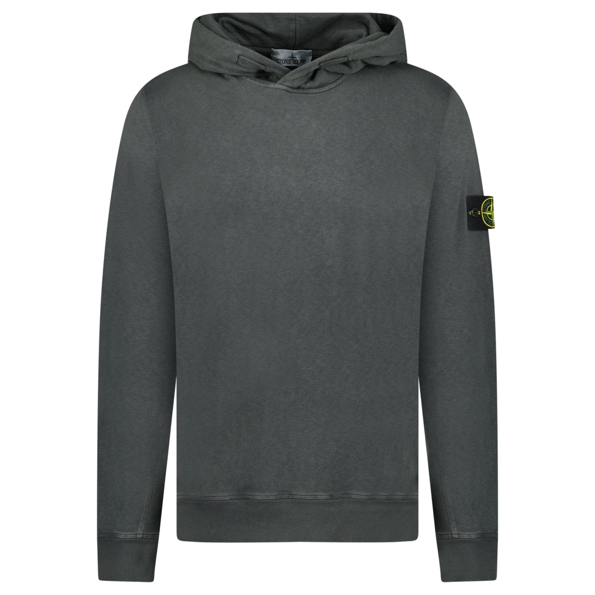 Stone Island ‘Old’ Treatment Hooded Sweatshirt In Charcoal Grey — S — Front View