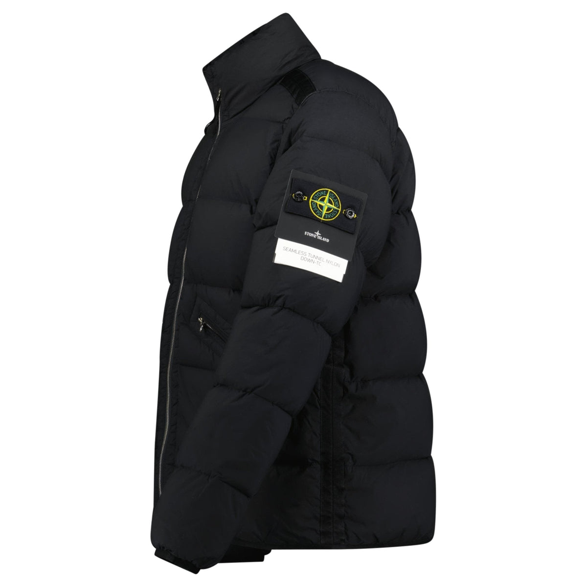 Stone Island Puffer Jacket In Seamless Tunnel Nylon Black — S — Side View