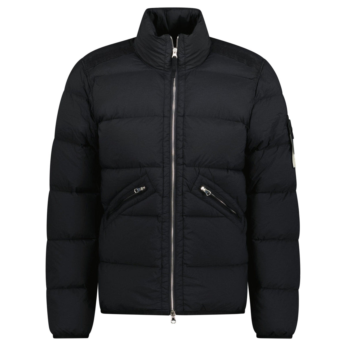 Stone Island Puffer Jacket In Seamless Tunnel Nylon Black — S — Front View