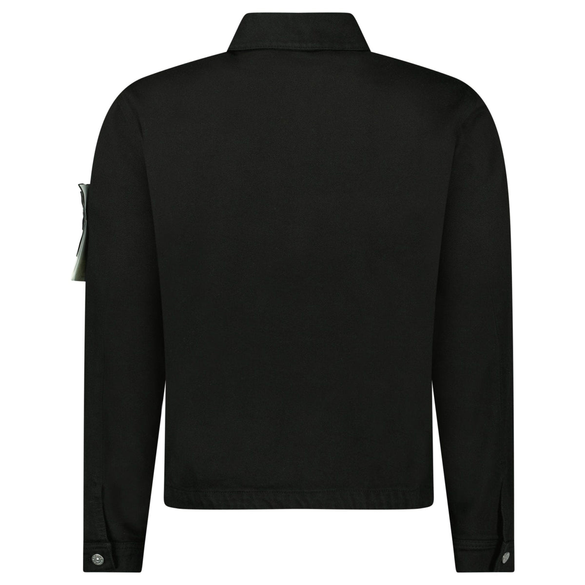 Stone Island Bull Denim-TC Coach Jacket in Black — S — Top View