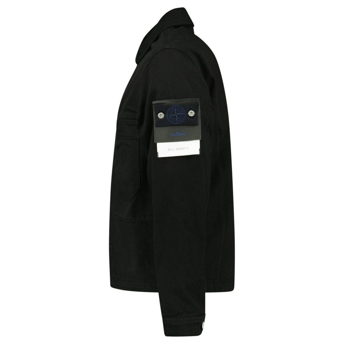 Stone Island Bull Denim-TC Coach Jacket in Black — S — Side View