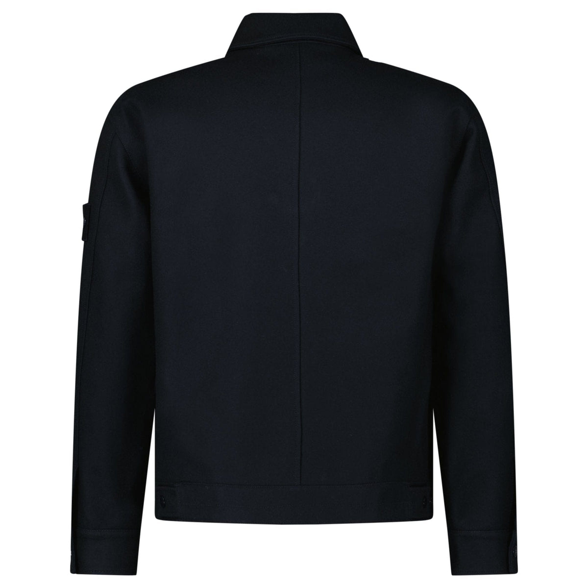 Stone Island Ghost Zip-Up Overshirt in Navy — S — Back View