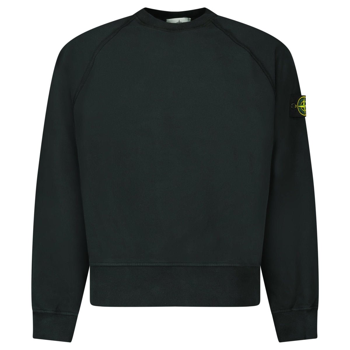 Stone Island Relaxed Fit Crewneck Sweatshirt Black — S — Front View