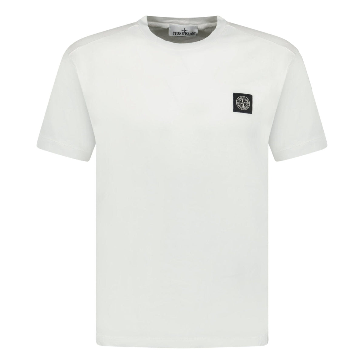 Stone Island Slim-Fit Short-Sleeve T-Shirt With Compass Patch White — S — Front View