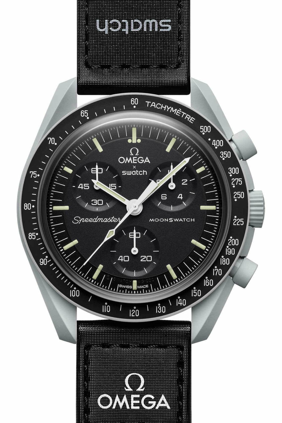 swatch x omega bioceramic “mission to the moon”