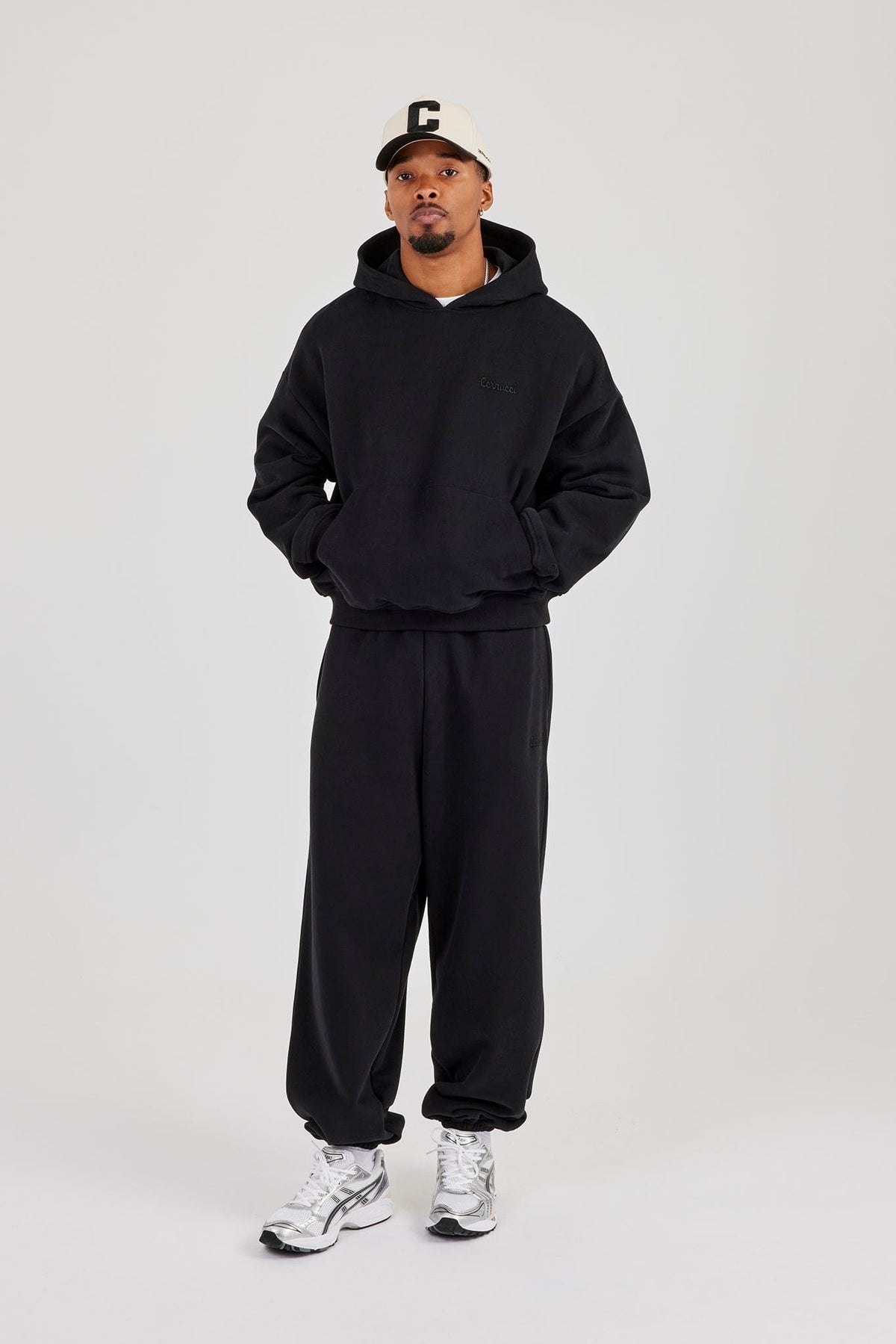 Cernucci Mens Boxy Hoodie - Black — S — Side View