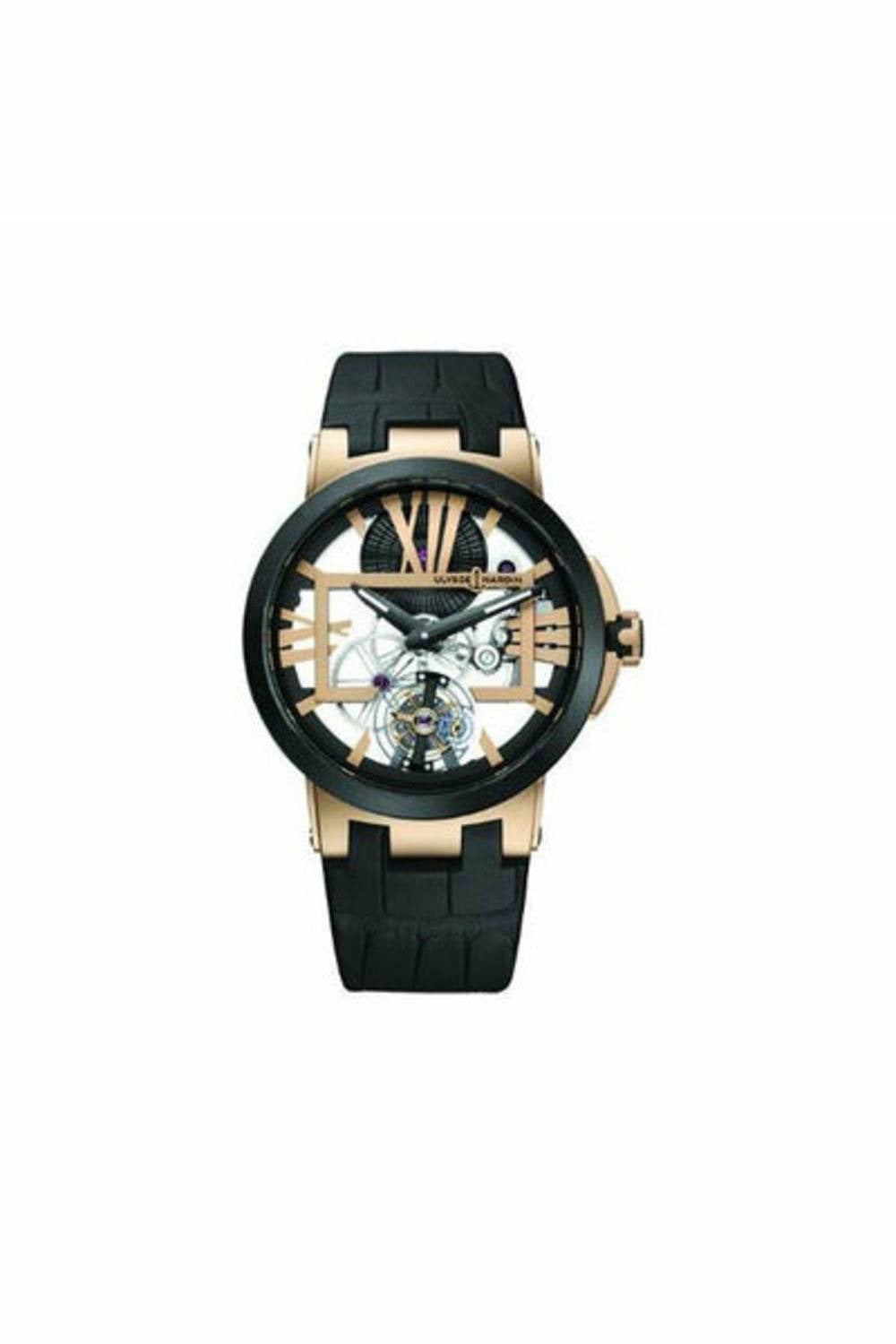 ulysse nardin executive skeleton tourbillon 45mm 18kt rose gold men's watch