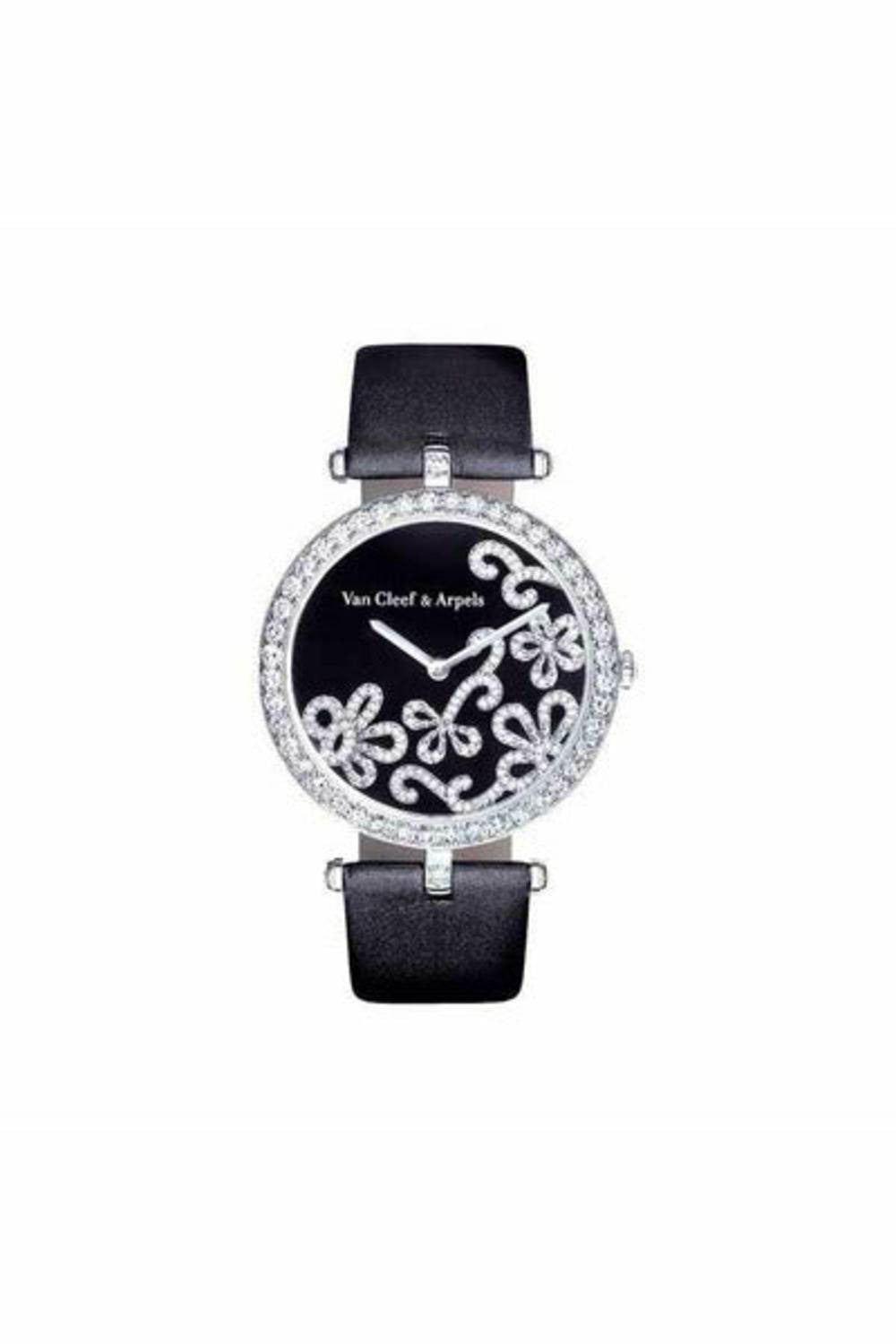 van cleef & arpels dentelle 36mm 18kt white gold ladies watch