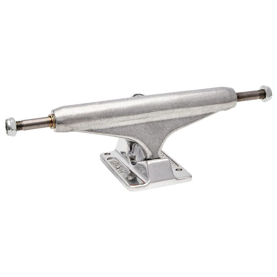 Independent 159 Stage 11 Forged Titanium Truck in silver — ultra-lightweight mid-profile skateboard truck with titanium axle and forged aluminum construction