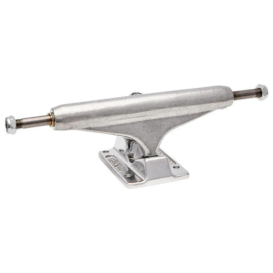 Independent 159 Stage 11 Forged Titanium Truck in silver — ultra-lightweight mid-profile skateboard truck with titanium axle and forged aluminum construction