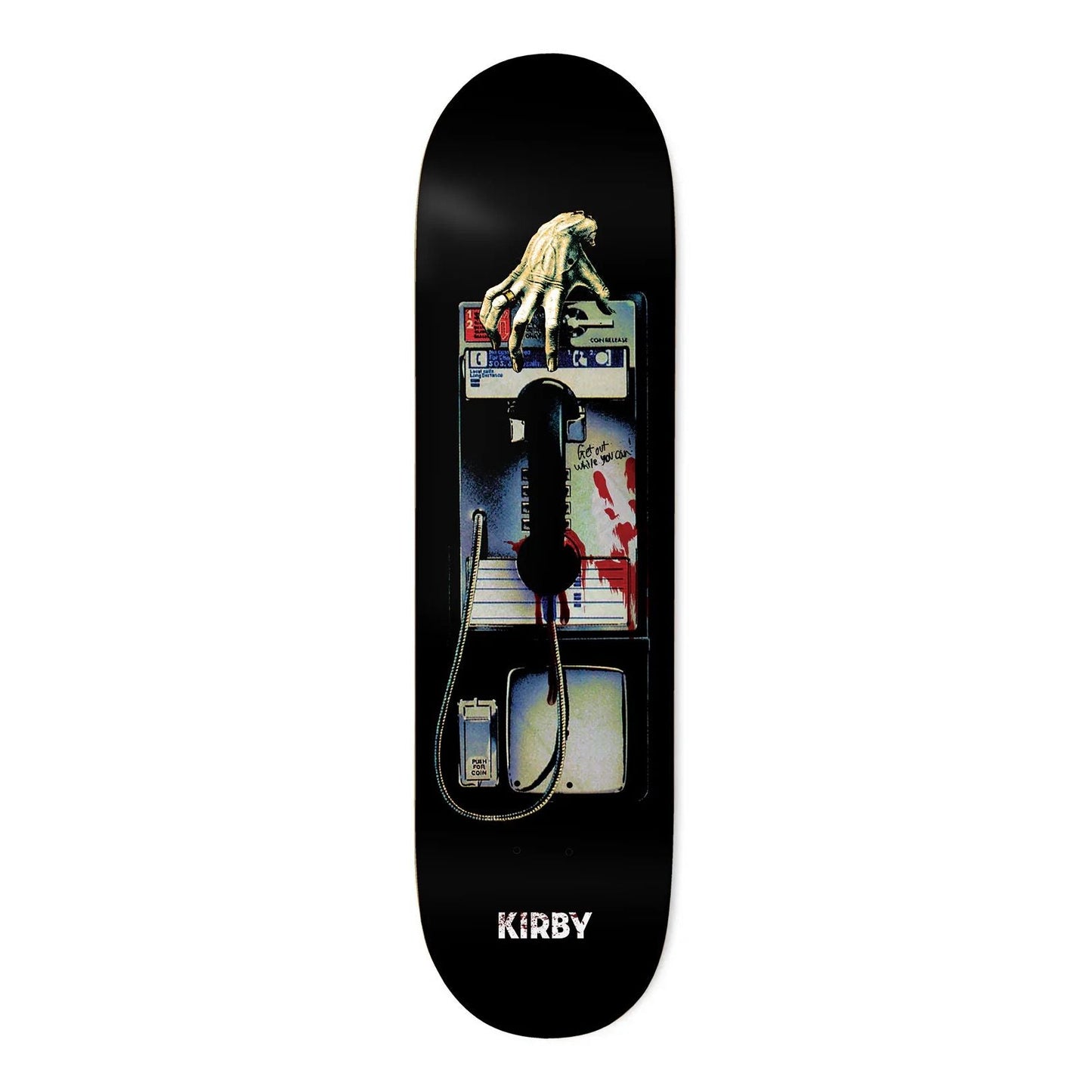 "Deathwish Taylor Kirby Collect Call Deck 8.5 — art by BOW3RY, DW mellow concave, 100% hard rock Canadian maple"