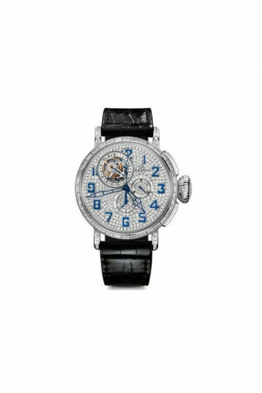 zenith pilot type 20 tourbillon diamond 18kt white gold 48mm men's watch