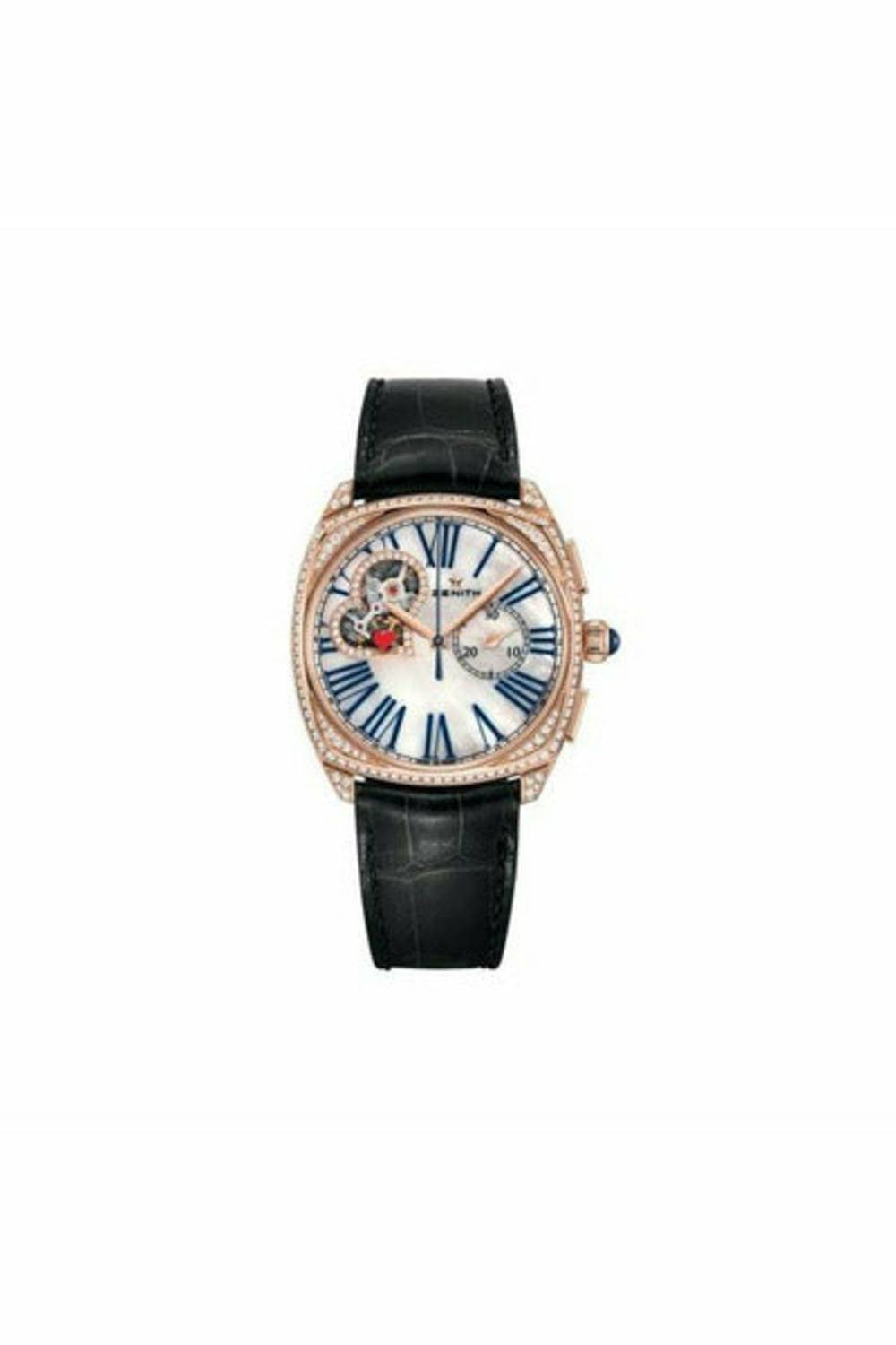 zenith star 18kt rose gold 37mm ladies watch
