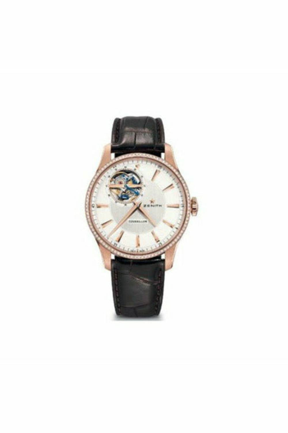 zenith tourbillon 18kt rose gold 40mm men's watch